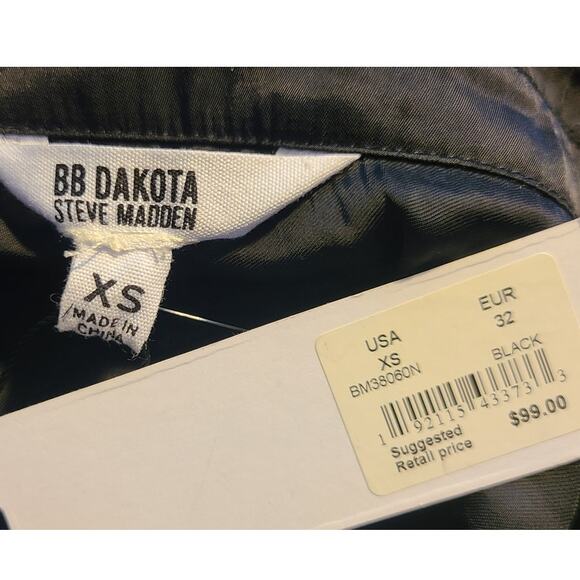 BB Dakota Black Tie, size XSmall, Curious Ruched Mini Shirt Dress ~ RETAIL $99 - Picture 6 of 7